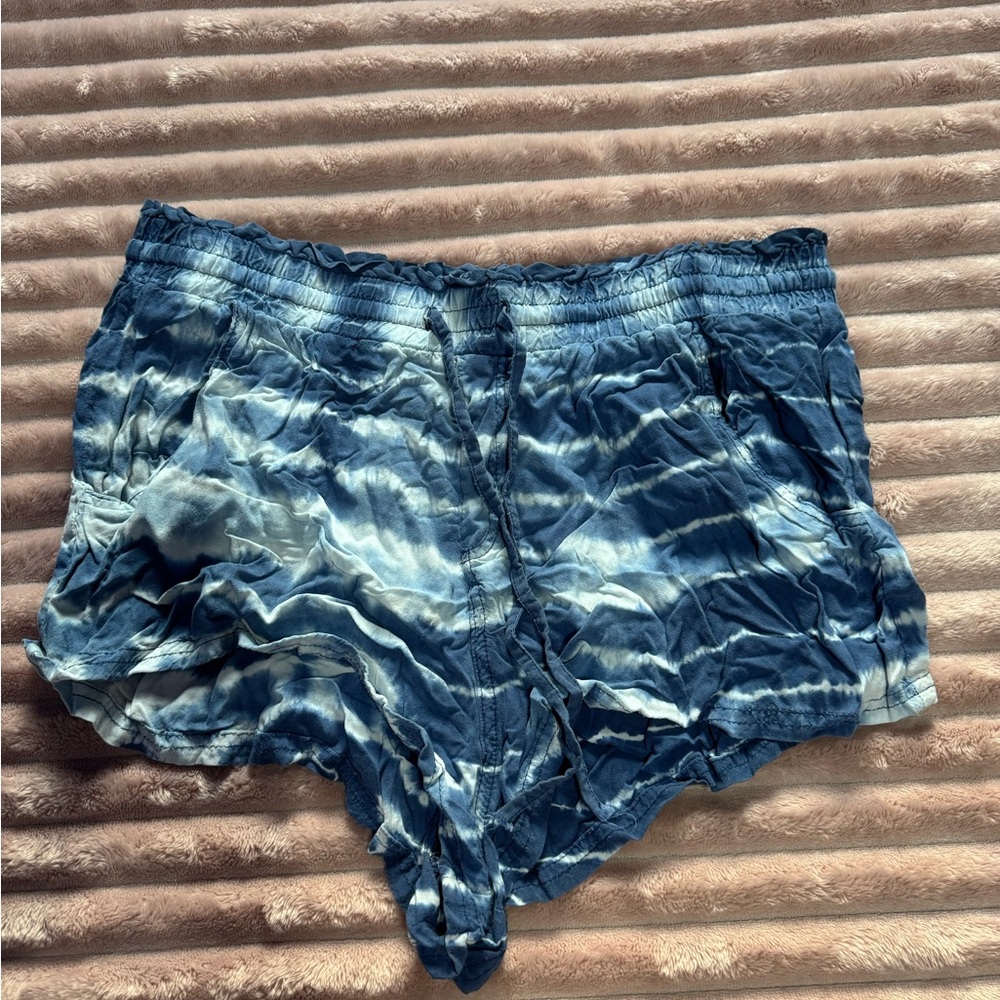 Aeropostale Navy and White Tie-Dye Shorts
